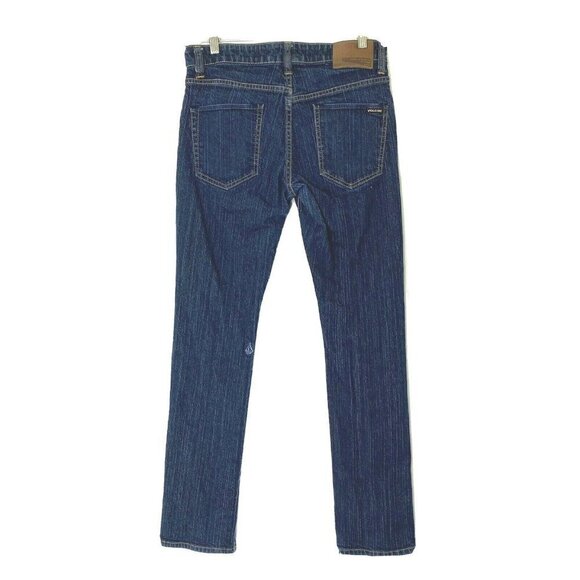Volcom Women's size 30 2 x 4 Skinny Blue Denim Jeans Dark Wash 30 x 30 - Picture 2 of 12